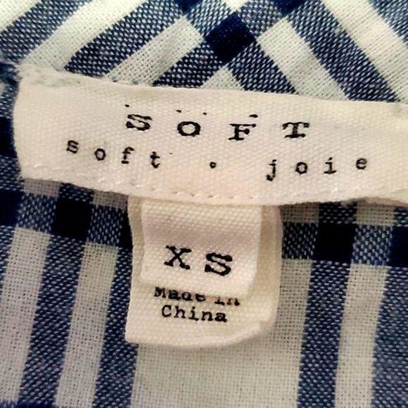 Soft Joie Revolvr Cydnee Blue Plaid Button Down Shirt Rodeo Festival - Picture 12 of 13